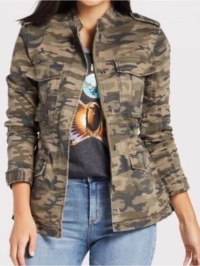 Sanctuary Olive Green Camo Utility Jacket